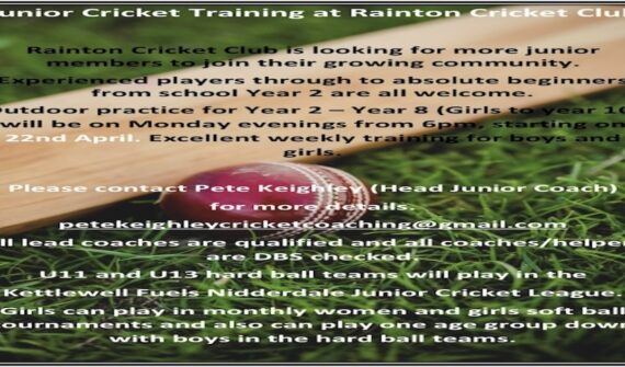 Rainton CC wants more junior cricketers